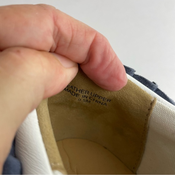 Talbots Court Side White Leather w/Navy Ruffle Sneakers - Picture 9 of 9